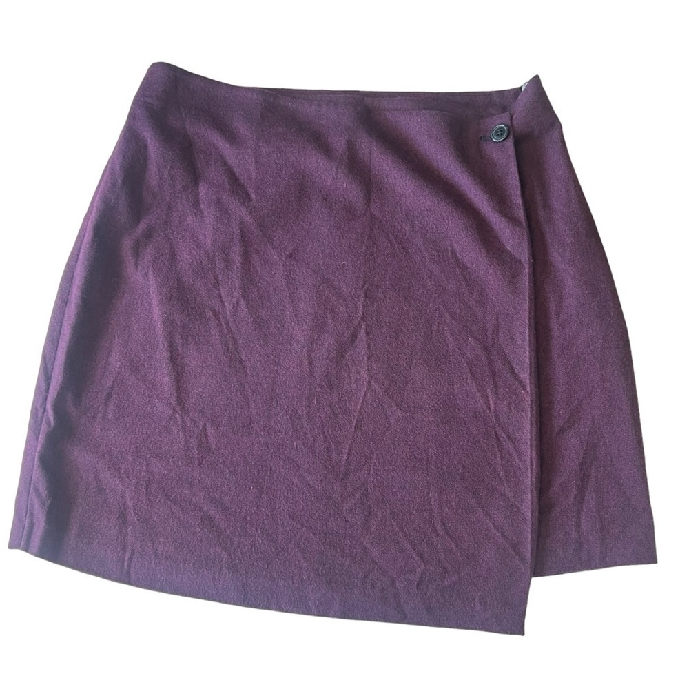 Banana Republic Burgundy Wrap Asymmetric Skirt Above Knee Fall Office Size 6 - Picture 5 of 11